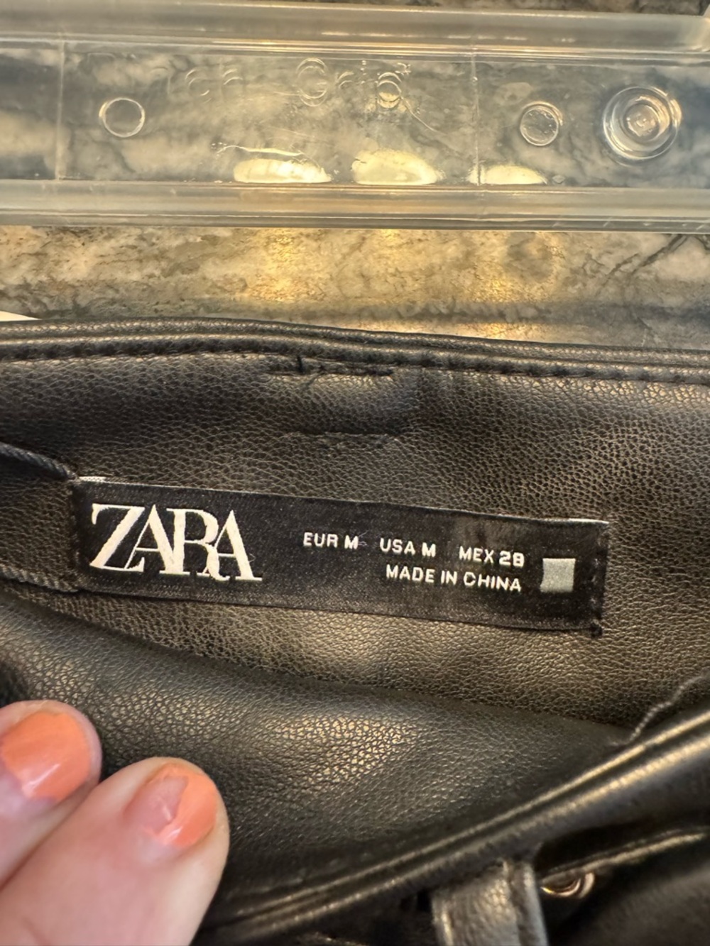 Zara Faux Leather Pleated Mini Skirt  Womens size medium - Picture 3 of 3
